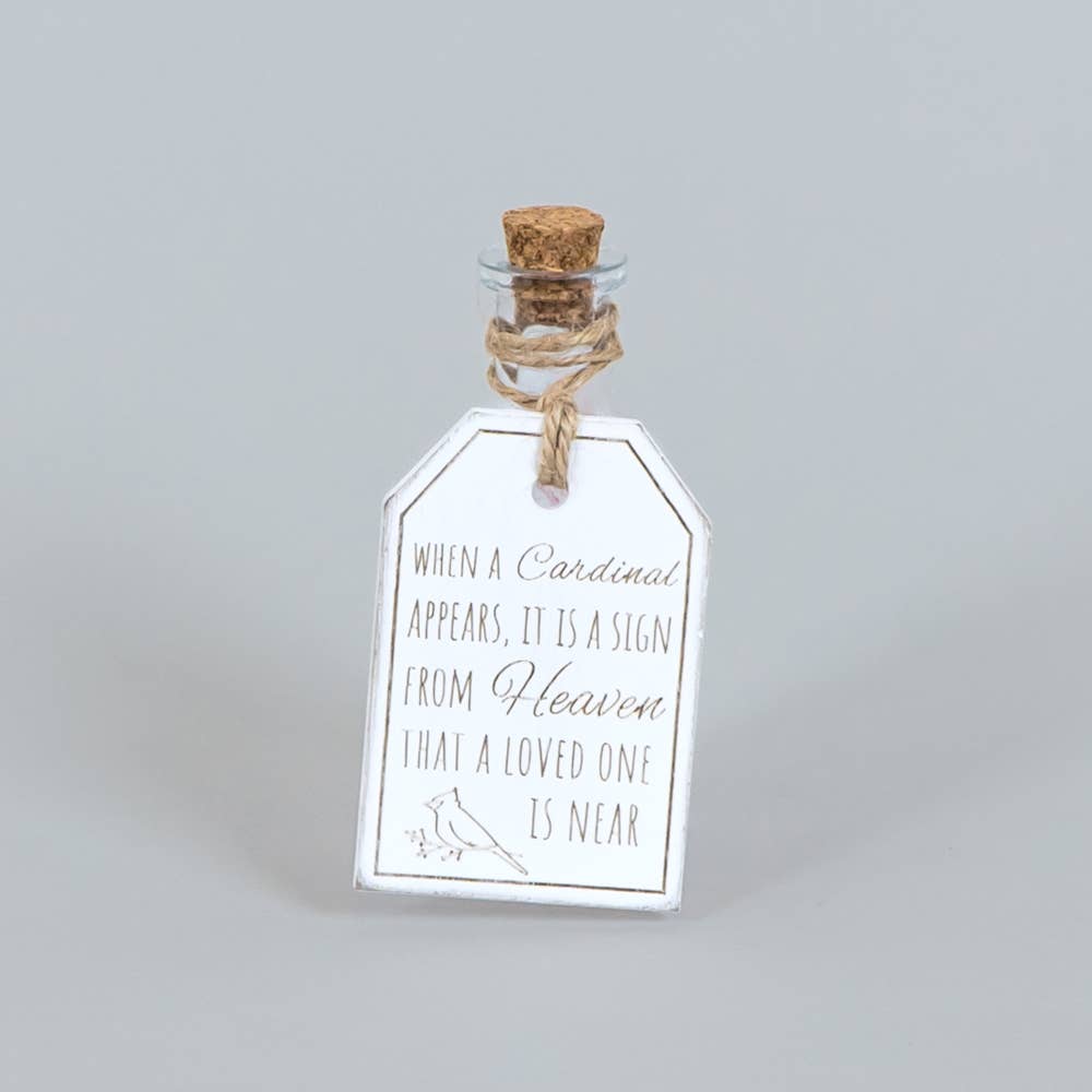 Glass Bottle Cardinal Decor
