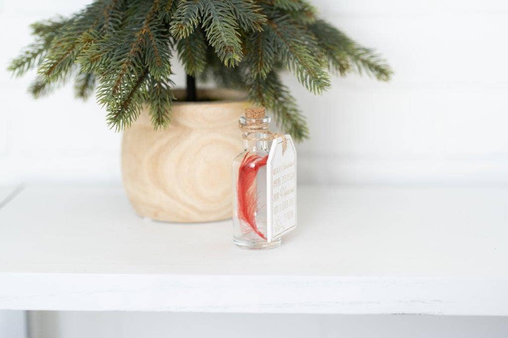 Glass Bottle Cardinal Decor