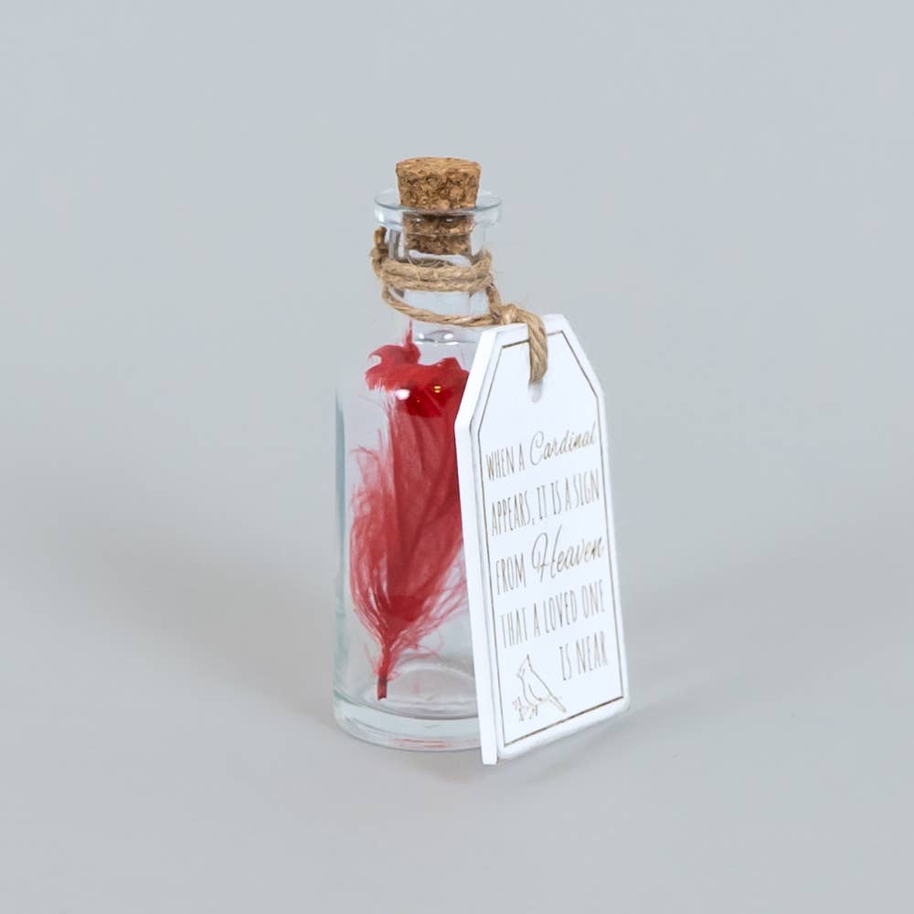 Glass Bottle Cardinal Decor