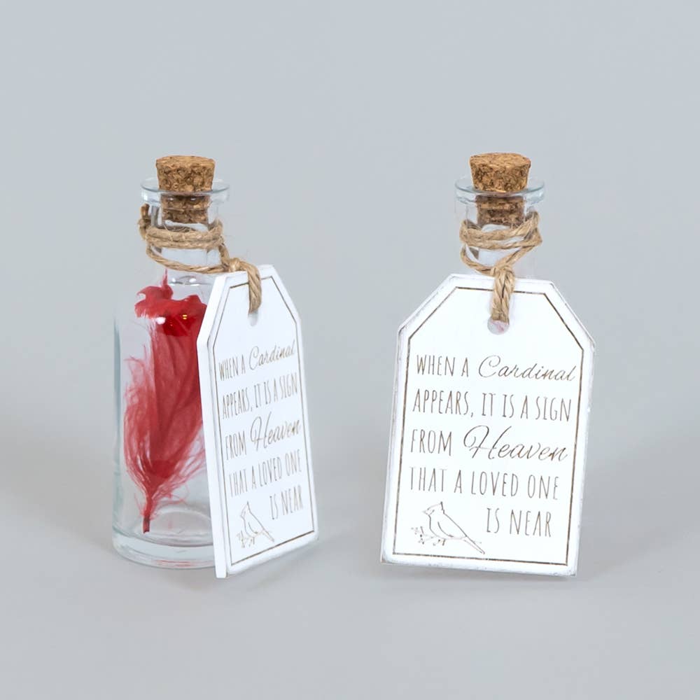 Glass Bottle Cardinal Decor