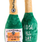 Woof Clicquot Rose' Champagne Bottle Squeaker Dog Toy: Small