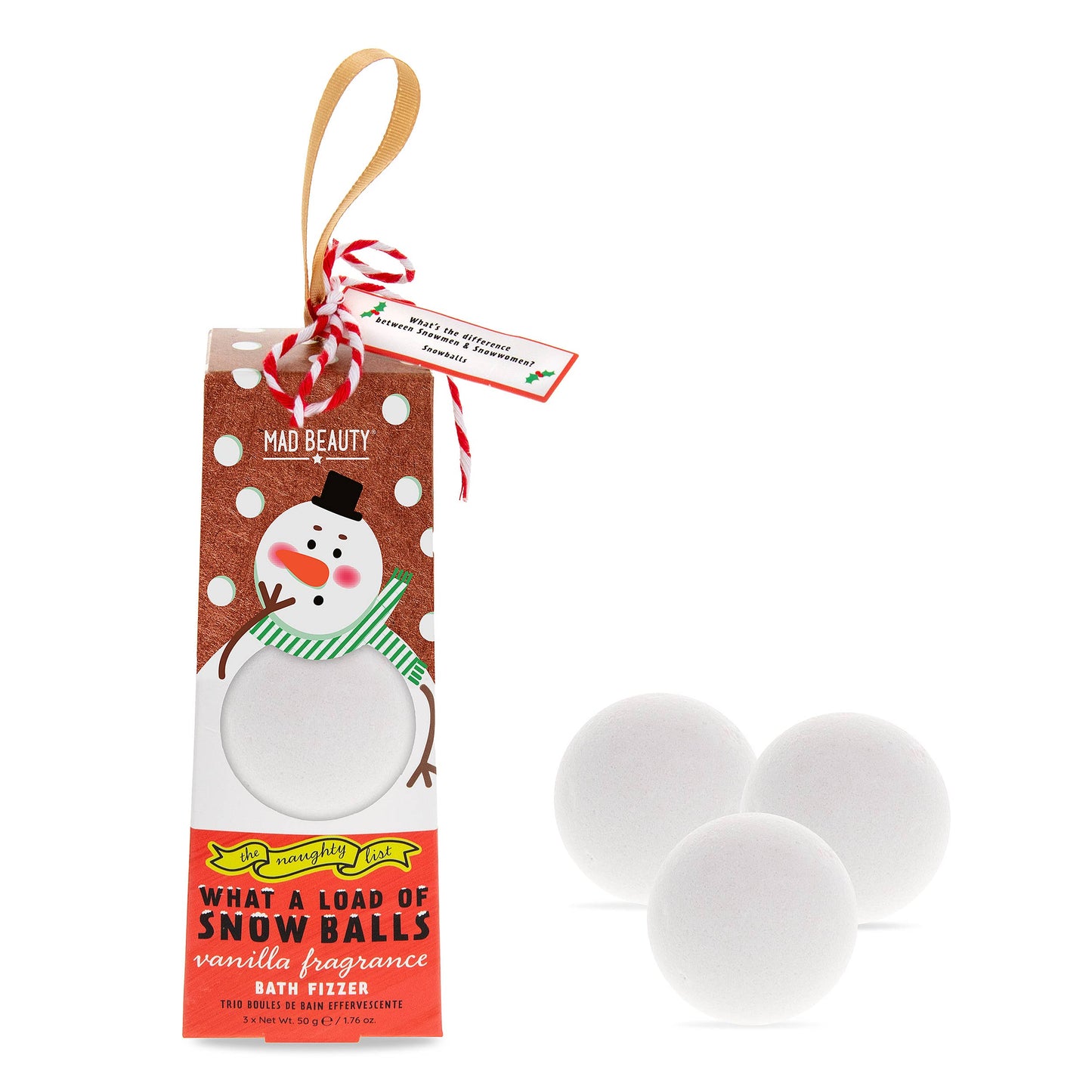 Snow Balls Vanilla Fizzer Trio - Mad Beauty Naughty List