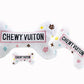 White Chewy Vuiton Bones Squeaker Dog Toy: Large