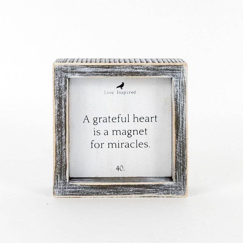 Grateful Heart Wooden Framed Sign