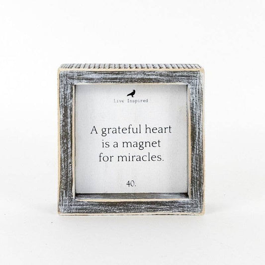 Grateful Heart Wooden Framed Sign