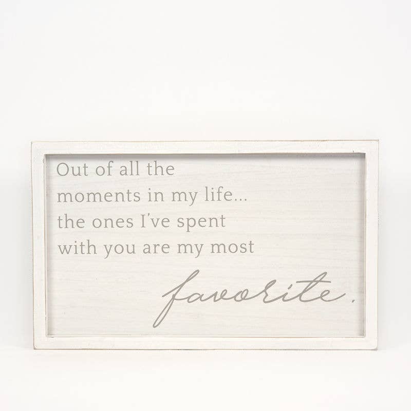 Moments I've Spent With You Are My Favorite Wooden Framed Sign