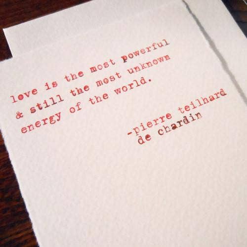 De Chardin Love Quote Card