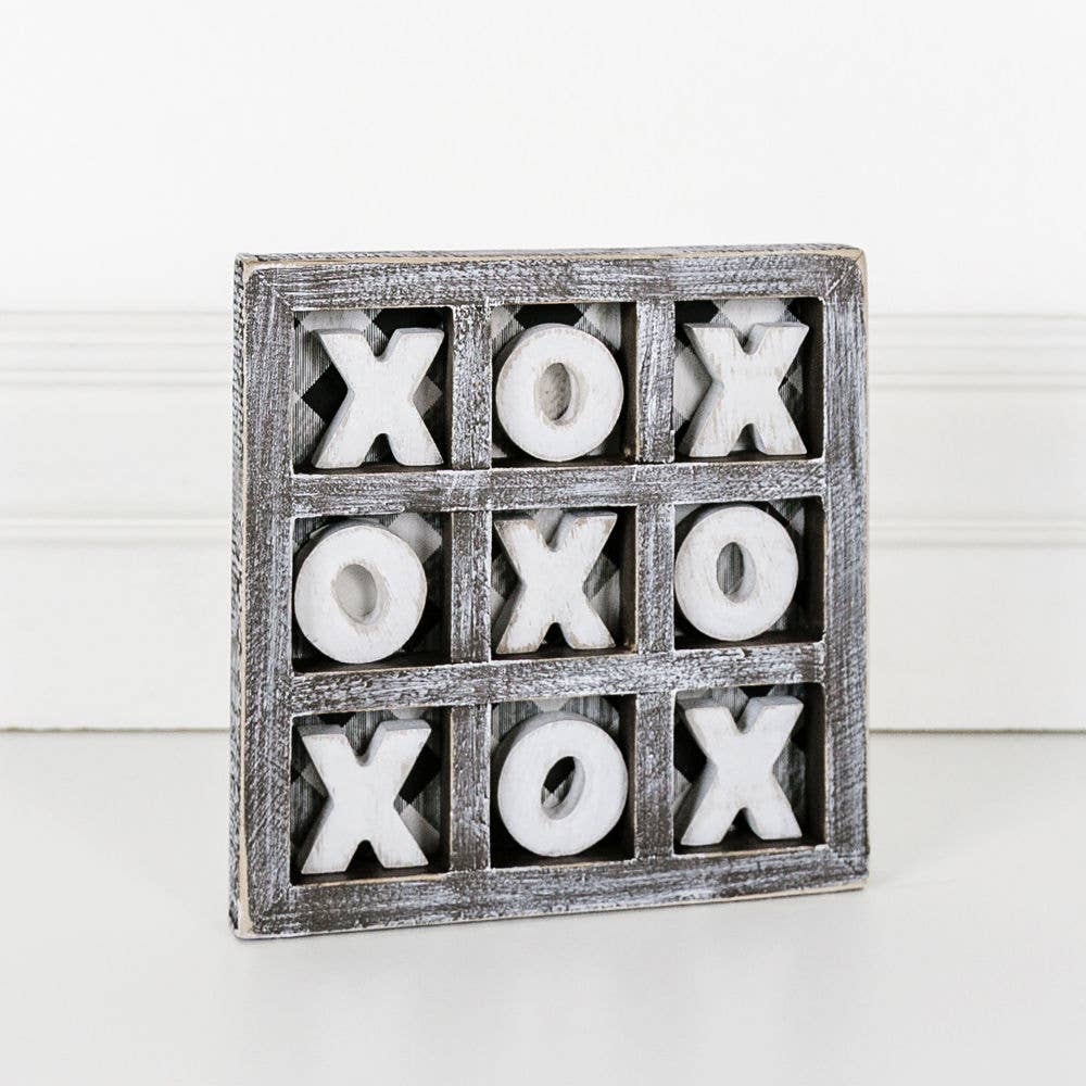 Tic-Tac-Toe Wooden Black and White Game