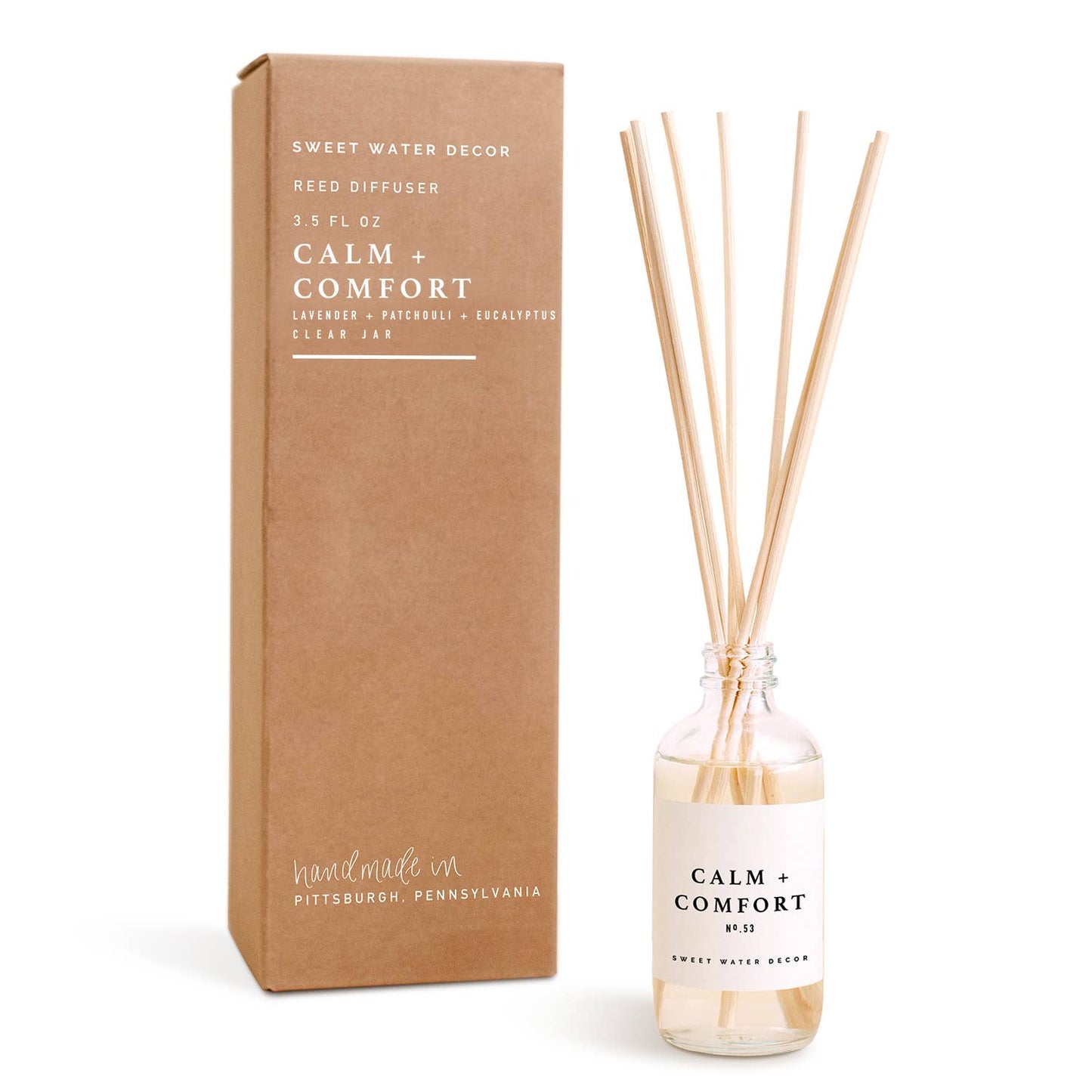 Calm and Comfort Reed Diffuser - Clear Jar - 3.5 oz