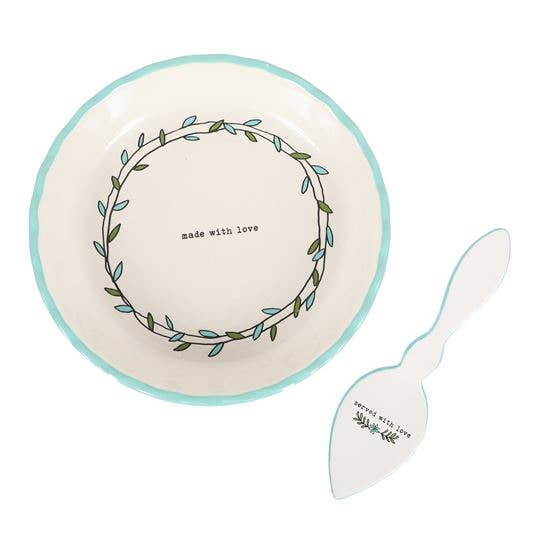 Made with Love Pie Plate and Server Gift Set