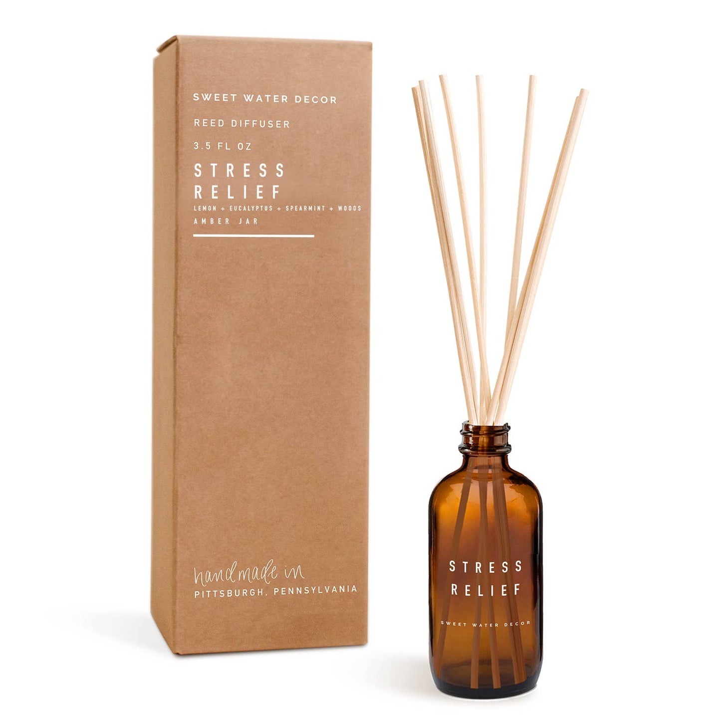 Stress Relief Reed Diffuser - Amber Jar - 3.5 oz