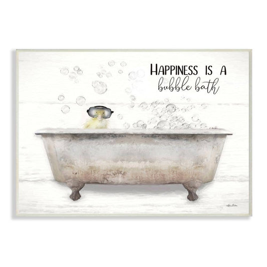 Happiness is a Bubble Bath Quote Wall Plaque