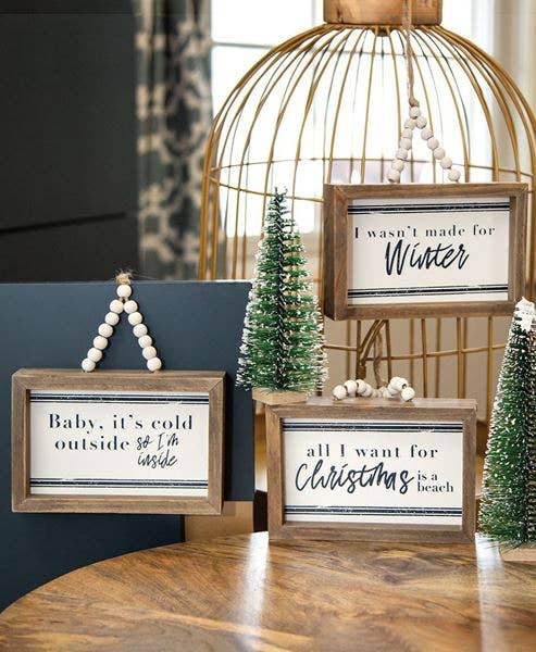 All I Want For Christmas Beaded Sign, 3 Assorted