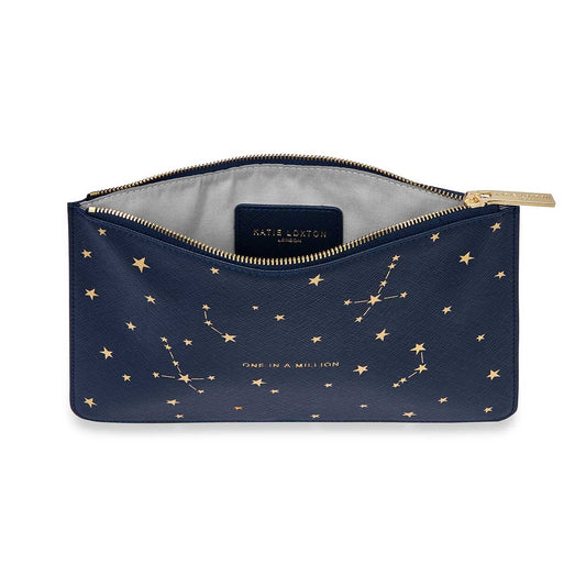 GOLD PRINT PERFECT POUCH | ONE IN A MILLION | NAVY BLUE