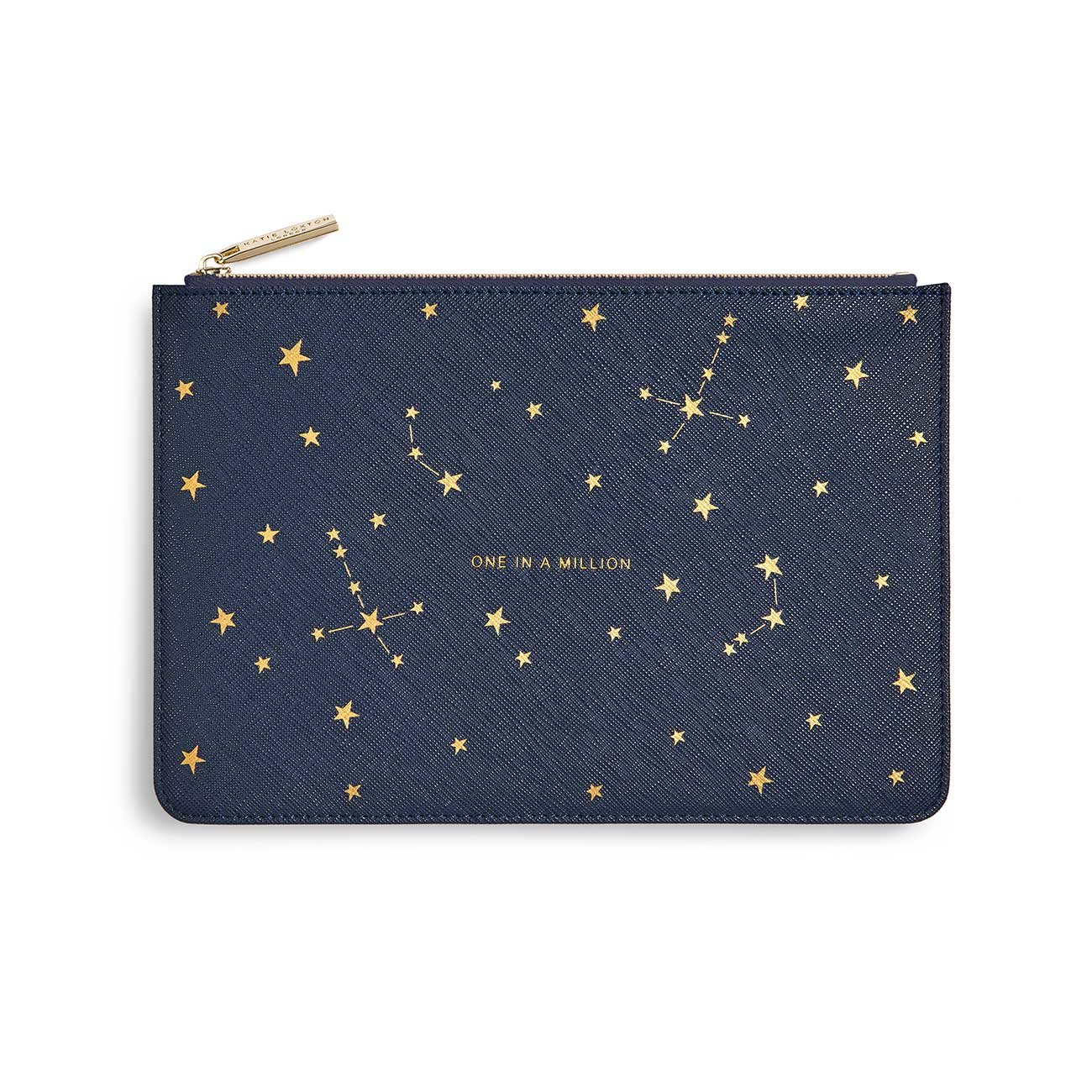 GOLD PRINT PERFECT POUCH | ONE IN A MILLION | NAVY BLUE