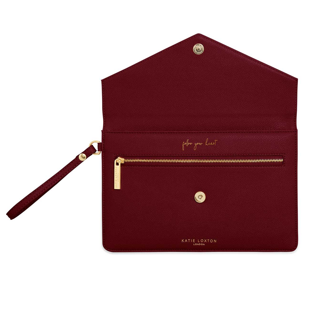 ESME ENVELOPE CLUTCH | FOLLOW YOUR HEART | BURGUNDY