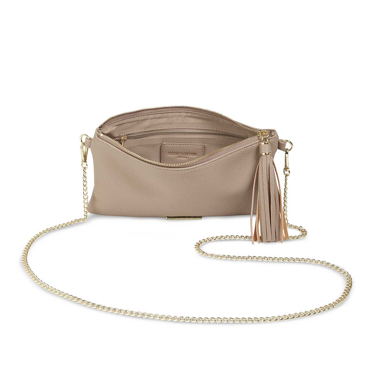 FREYA TASSEL CROSSBODY | TAUPE