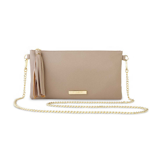 FREYA TASSEL CROSSBODY | TAUPE