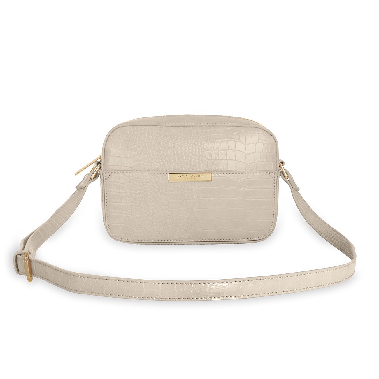 FAUX CROC CROSSBODY BAG | OYSTER GREY