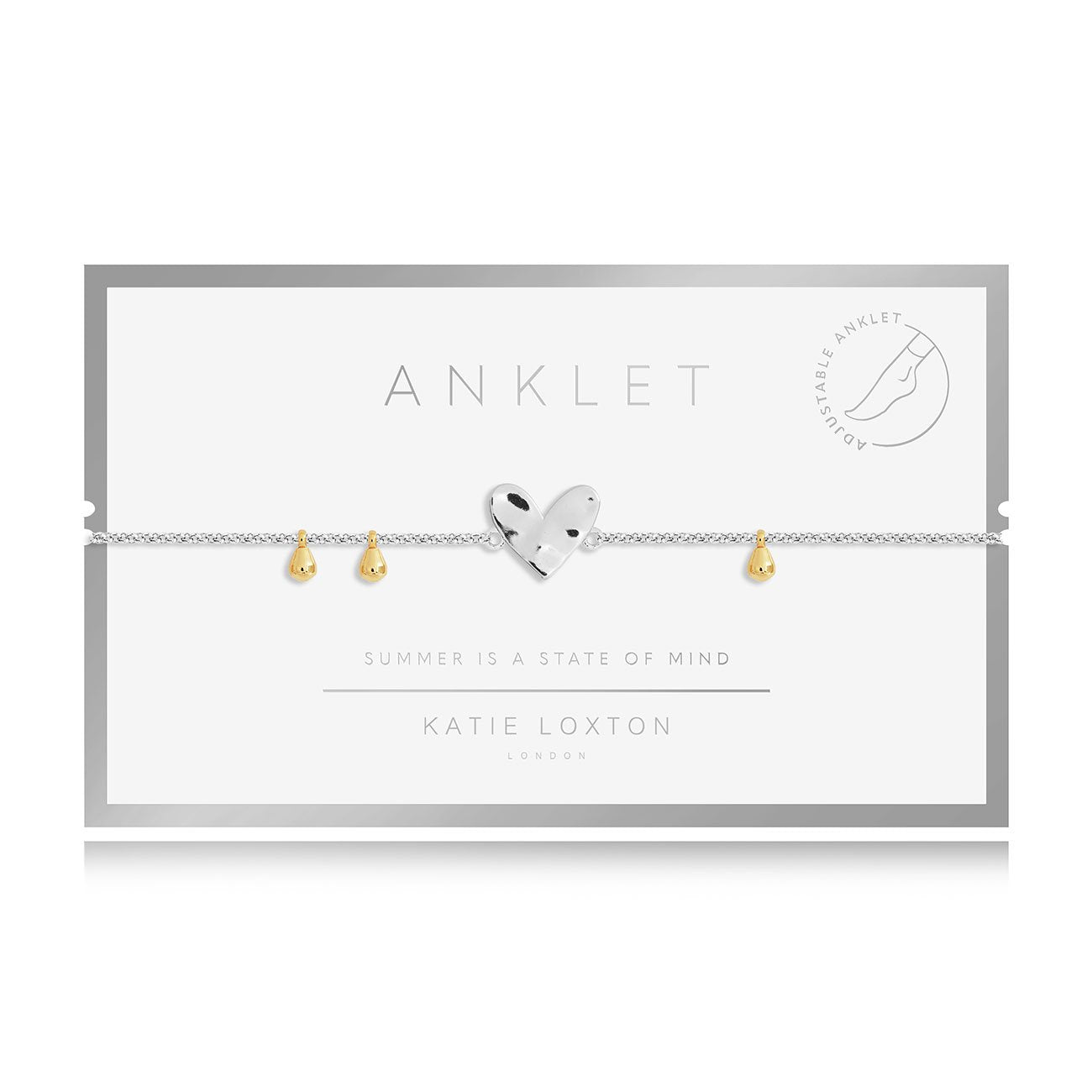 SILVER HEART ANKLET